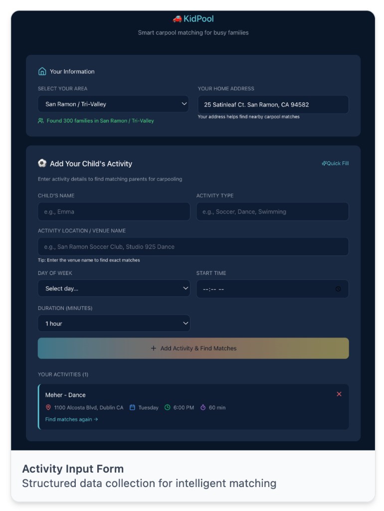 Activity Input Form